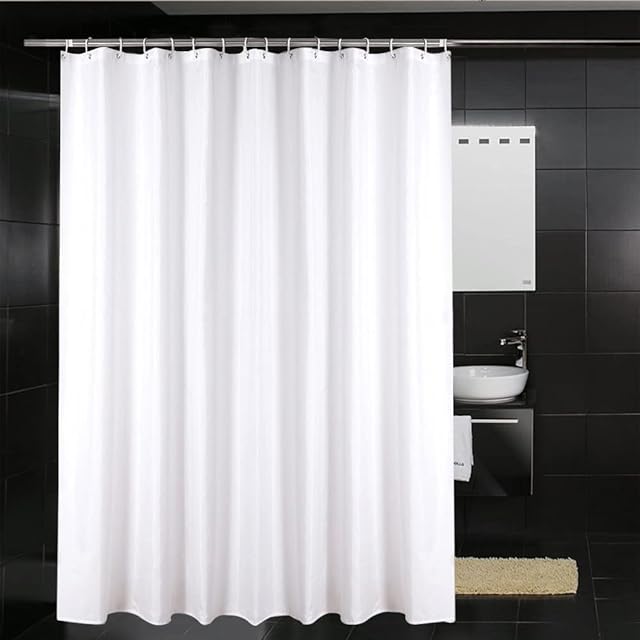 ONEBRAND Shower Curtain - White Shower Curtains Mould Proof Resistant - Bathroom Curtains - Waterproof and Washable  Hooks for Easy Hanging - Machine Wash - Available in Multi-Colour(White)
