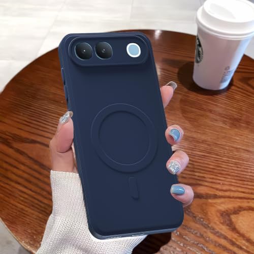 Image of Outlouders Back Cover for Vivo S2 5G | Soft Matte Silicone | Slim Fit | Magnetic-Safe Logo Design (Magnetic-Safe Not Compatible) | Shockproof | Camera Protection Bumper Case (Blue)