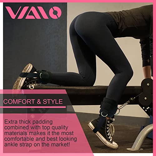 Image of VAIIO Ankle Straps for Cable Machines,Adjustable Comfort fit Neoprene, Reinforce Double D-Ring - Premium Ankle Cuffs to Improve Abdominal Muscles, Lift The Butts, Tone The Legs for Men & Women