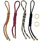 550 Knife Lanyards EDC Bracelet Handcraft Tactical Nylon Rope for Men, Parachute Cord Pendant Ornaments for Pocket Knives Set, Knife Lanyards 4pcs, Medium