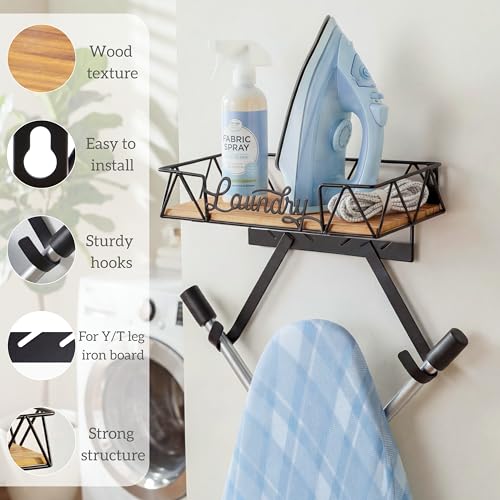 PERFNIQUE-Ironing-Board-Holder-Wall-Mount-Ironing-Board-Hanger-Iron-Board-Wall-MountTV-Shaped-Iron-Storage-Laundry-Room-OrganizationFarmhouse-Laundry-Room-Decor