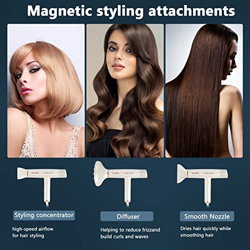 Compact Travel Hair Blow Dryer With Diffuser,Foldable Hair Dryer With 110,000 Rpm Brushless Motor,Portable High Speed Blower Quiet Fast Drying Hair Dryer With 200 Million Negative Ions For Men&Women #TOP6