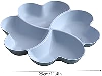 Vista 7 de INCAUCA Bandeja dividida para servir, plato seccionado de aperitivo, plato para servir postres, platos de plástico reutilizables, bandeja redonda