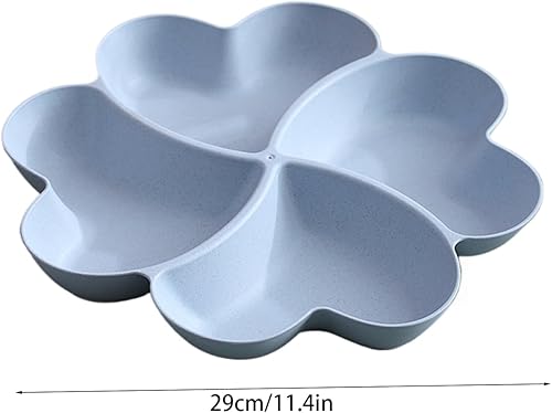 Miniatura 11 de Bandeja dividida para servir, plato seccionado de aperitivo, plato para servir postres, platos de plástico reutilizables, bandeja redonda