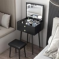 Amazon｜ドレッサー 化粧台 鏡台 幅40×奥行40×高さ78cm 収納