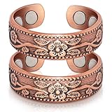 Copper Rings for Women,99.99% Pure Copper Magnetic Rings with 3500 Gauss Magnets, Jewelry for Women(Set of 2)