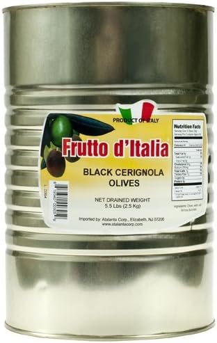 Large Black Cerignola Olives - 1 can - 5.5 lbs