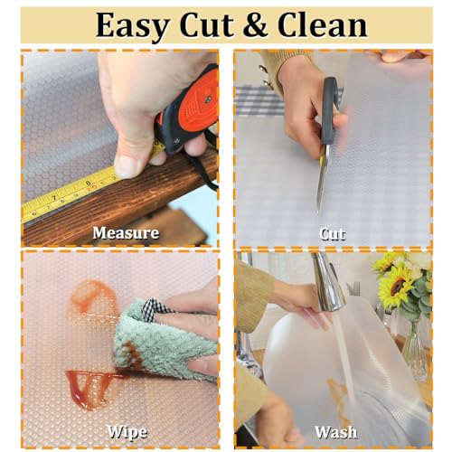 wohomuke Shelf Liners 50x600cm Shelf Mats Drawer Liner Drawer Mats Washable EVA BPA Free Waterproof & Oil-Proof Cupboard Cabinet Shelf Protector (Transparent,50cmx6m) - Image 3