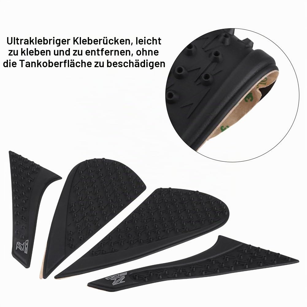 Qiilu Motorrad Paar Anti-Rutsch-Gas Tank Traction Pad Knie Grip Aufkleber für Kawasaki Z800 13-16