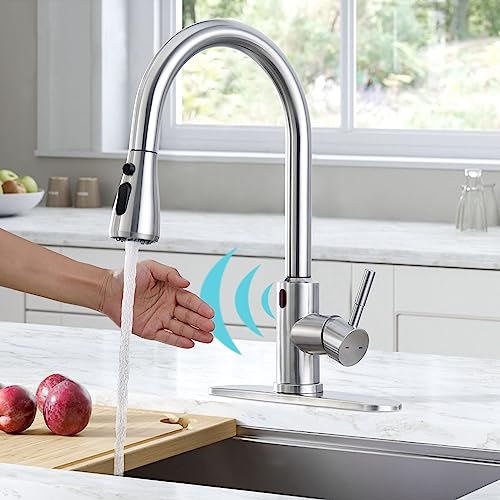 ARRISEA touchless Kitchen Sink Faucet with Pull Down Sprayer, Stainless
