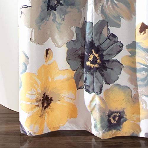 Lush Decor Leah Floral Shower Curtain, 72" W x 84" L, Yellow & Gray, Pretty Yellow Shower Curtain, Colorful Blooming Flowers - Image 4