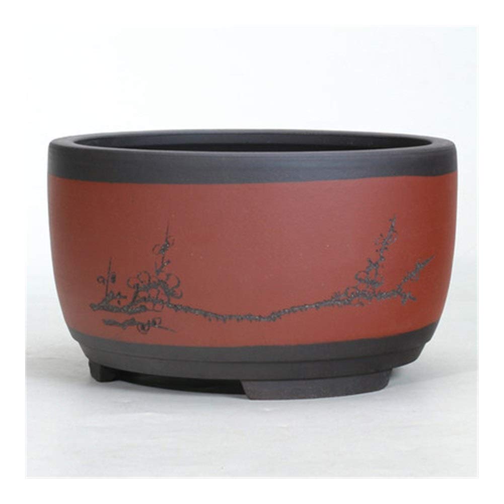 Doniczka Bonsai Ceramiczna Okrągła Duża Średnia I Mała Doniczka Do Roślin Zielonych Doniczka W kształcie Bębna Wentylacja W Stylu Chińskim Pojemnik na Rośliny Ceramiczne, Nadaje się do Sypialni Offi