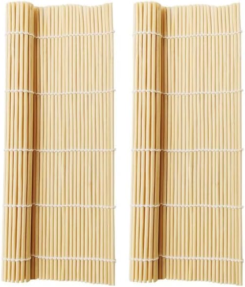 Adrlo Natural Bamboo Sushi Rolling Mat, Sushi Roller, 2Pcs
