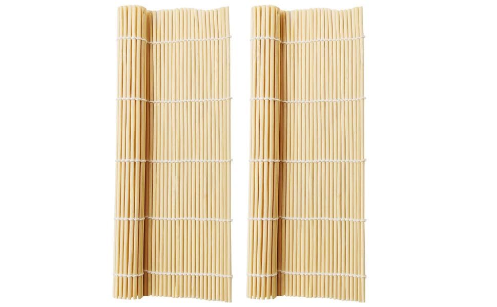 Adrlo Natural Bamboo Sushi Rolling Mat, Sushi Roller, 2Pcs