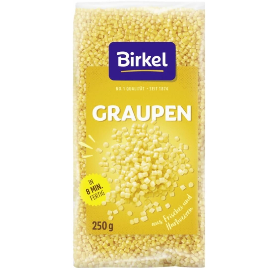 Birkel's No. 1 Graupen Pasta Nudeln 250 gramm x 12 Stück mit Pufai