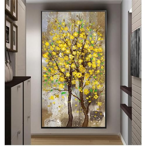 Tableau moderne fleurs et arbre YAJNILUCK toile abstraite haut de gamme 80x160cm