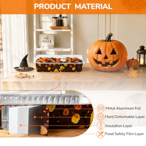Halloween Mini Cake Pans with Lids, 6.8 Oz Aluminum Foil Ramekins, 30 Pack - image 3
