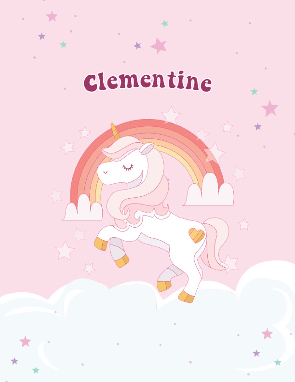 Clementine: Unicorn Notebook Personal Name Wide Lined Rule Paper | Notebook The Notebook For Writing Journal or Diary Women & Girls Gift for Birthday, For Student | 162 Pages Size 8.5x11inch