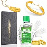 Gold Test Kit, Gold Testing Kit 10k 14k 18k 22k 24K Silver Platinum Precious Metal Tester with 10g Solutions, Test Stone, Detect Real Gold & Precious Metals