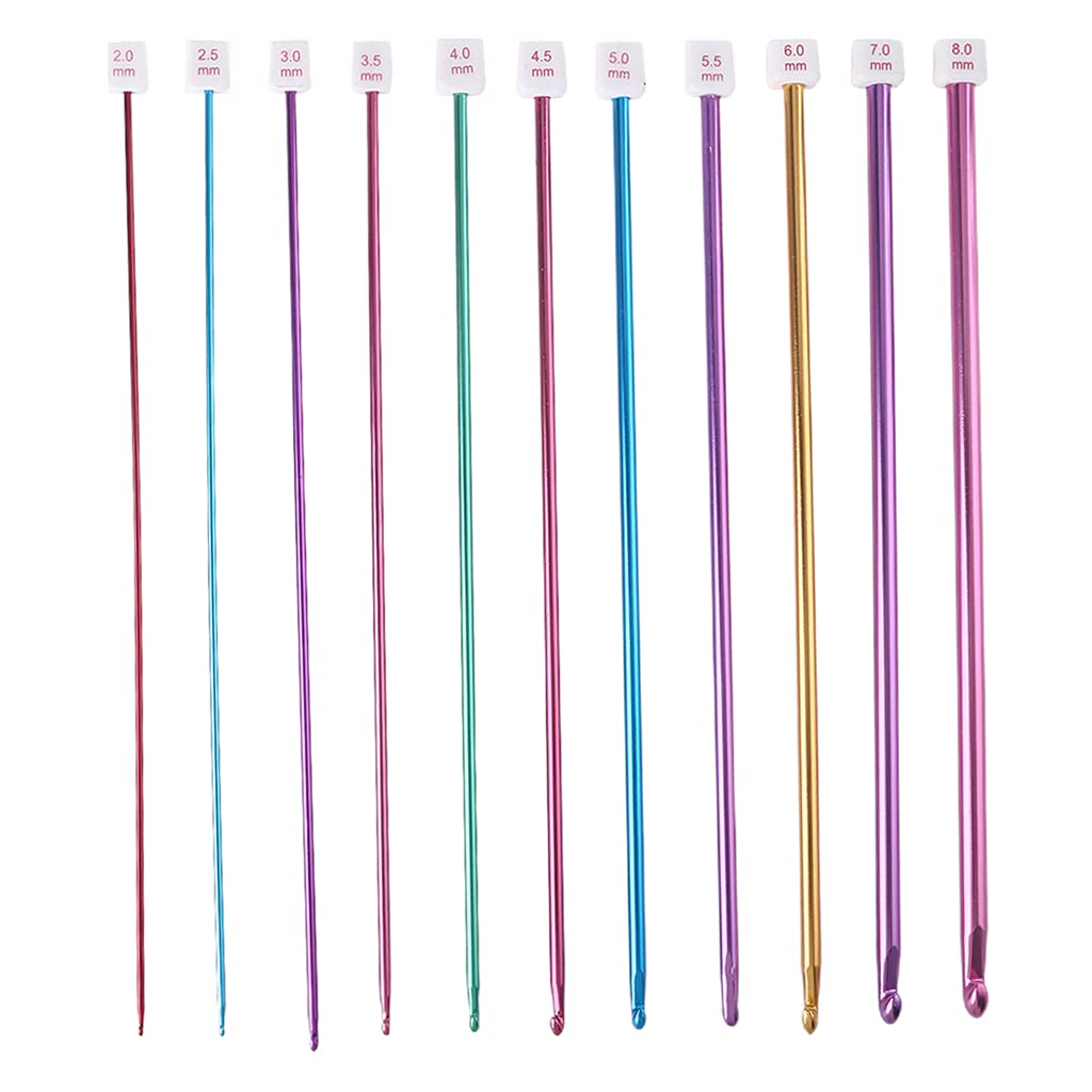 Tsophreniq Han Crochet Hooks, Long Aluminum Knitting Needle for Knitting for Beginners