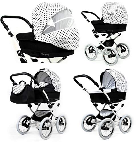 Kinderwagen 3in1 Retro Autostoeltje Buggy Isofix Nostalgica Silver By Saintbaby Black Grey 2in1 zonder autostoel - Afbeelding 4