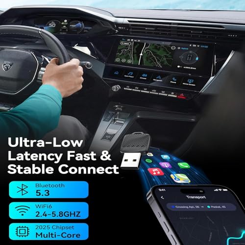 Image of Obvie 2-in-1Wireless Carplay and Android Auto Adapter, Quick Connection & Auto Reconnect, Bluetooth 5.4 & 5.8Ghz WiFi 6, Wired CarPlay & Auto Android to Wireless, Easy to Use & Setup, USB A /C (Multi)