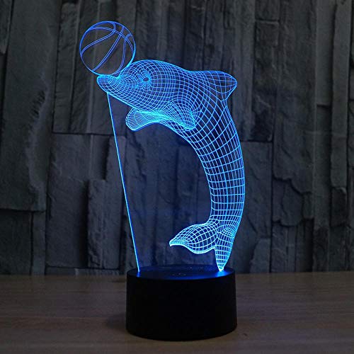 Veilleuse 3D dauphin LED réglable pour l'allaitement et la chambre de bébé