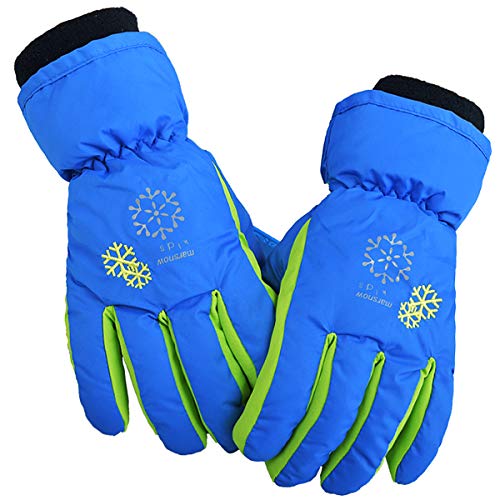 OhhGo Guantes de Nieve para niños al Aire Libre a Prueba de Viento Gruesos Guantes de esquí cálidos de Invierno para niños niños niñas