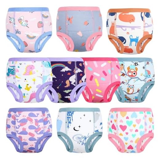 MooMoo Baby Training Underwear 10 Packs Absorbent Toddler Potty Training Pants for Girls Cotton 3T