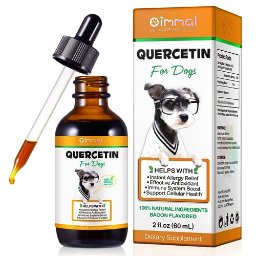 Quercetin for Dogs Dog Antihistamine Supplement Support Dog Allergy Relief Instant Dog Itchy Skin Relief Immune System Boost for All Breeds & Sizes Dogs Bacon Flavor - 60ml