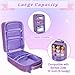 LoDrid Travel Backpack Compatible with Barbie Dolls 12-inch, Doll Carrying Case with Wheels, Suitcase Storage Organizer with Multiple Pockets for Doll Clothes and Accessories, Purple, Bag Only