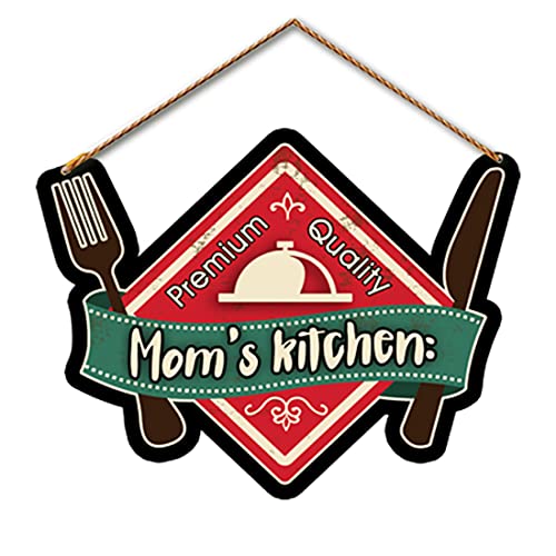 Image of PNF Poster And Frames Mom's Kitchen Quote Wall art & Door Hanging Frame For Kitchen, Dining, restaurants Decor | Walland home Decor for Living Room | Room Decor Wall Decor Items For Bedroom | (Wooden, 11x9 Inch,brown)-126-1