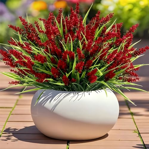 Geegoods Artificial Plants Flowers Outdoor – 24 Bundles UV Resistant F