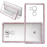 Cadorabo Custodia Silicone per Huawei Mate 8 TPU Cromo in Oro Rosato Cromo – Morbida Cover Protettiva Super Sottile con Bordo Protezione – Back Case Ultra Slim Gel Bumper Fina