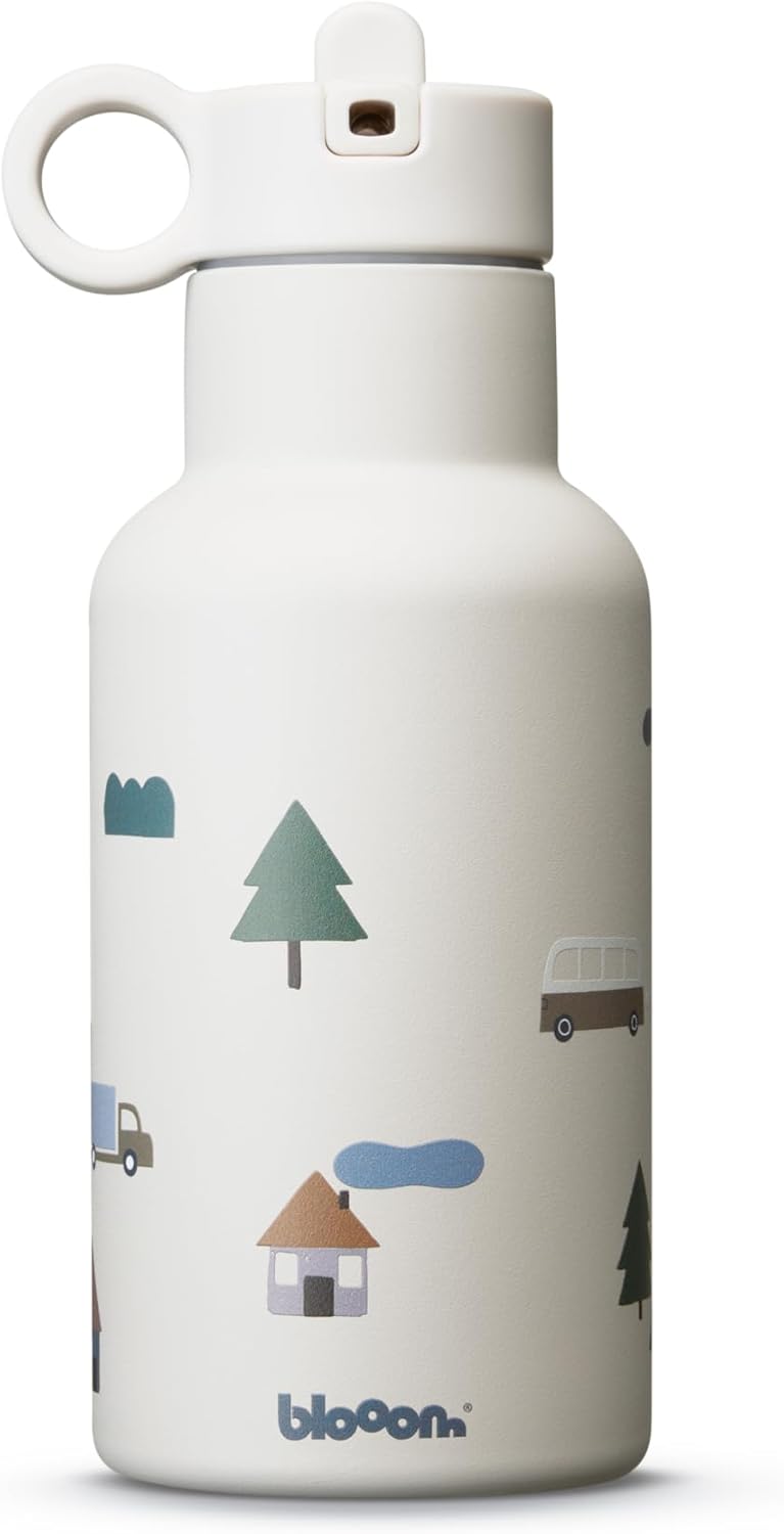 Blooom Insulated Stainless Steel Kids Water Bottle With Straw Lid | Durable, Leakproof, Cupholder Friendly | Kids Tumbler for School, Travel and Outdoors | Modern Design (City, 12 oz) - Image 2