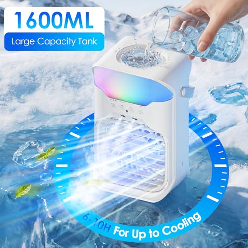 Portable Air Conditioners, Air Conditioner, Dual Nozzle AC Unit with Remote Control, 1600ML Tank, 3 Speeds, Timer & 70° Adjustable Airflow, Evaporative Mini Air Conditioner for Bedroom, Office Camping by YAFVPIZUT - Image 3