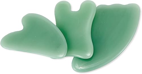 Miniatura 7 de Paquete de 5 herramientas de masaje de rodillo facial Gua Sha piedra natural aventurina cuerpo Guasha tabla de cuidado de la piel masajeador facial