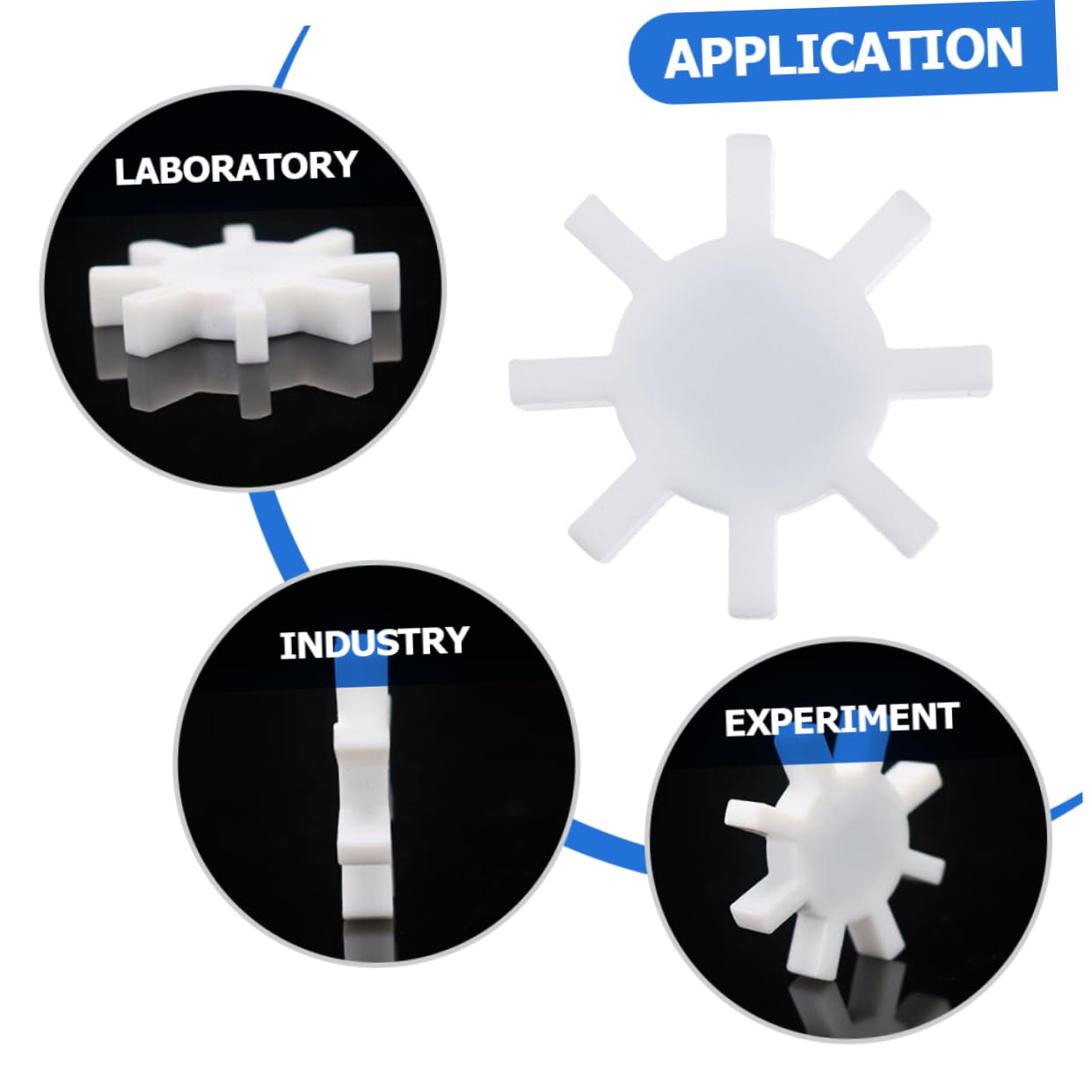 ULTECHNOVO 8pièces Barre Magnétique De Mélange Gear-shape Ptfe Pour Laboratoire Et Recherche Scientifique