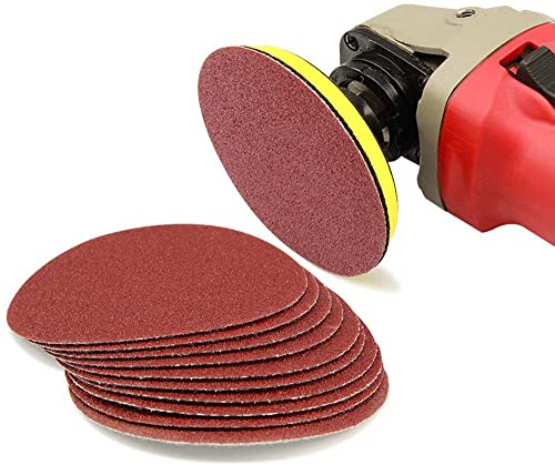 Haploon 100 PCS 5 inch Aluminum Oxide Sanding Discs,Self Stick Sandpaper 80/100/180/240/400/600/800/1000/1500/2000 Grit Assorted,Hook and Loop Random Orbital Sander for Random Orbital Sander