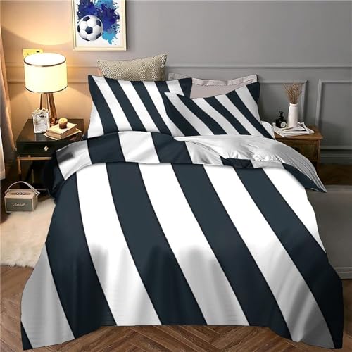 Parure de lit 3 pièces taie douce effet 3D Diagonal Stripes - 6