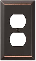 Amerelle 163DDB Century Aged Bronze Duplex Wall Plate - Mid-Century Modern Steel Outlet Cover, UL Listed