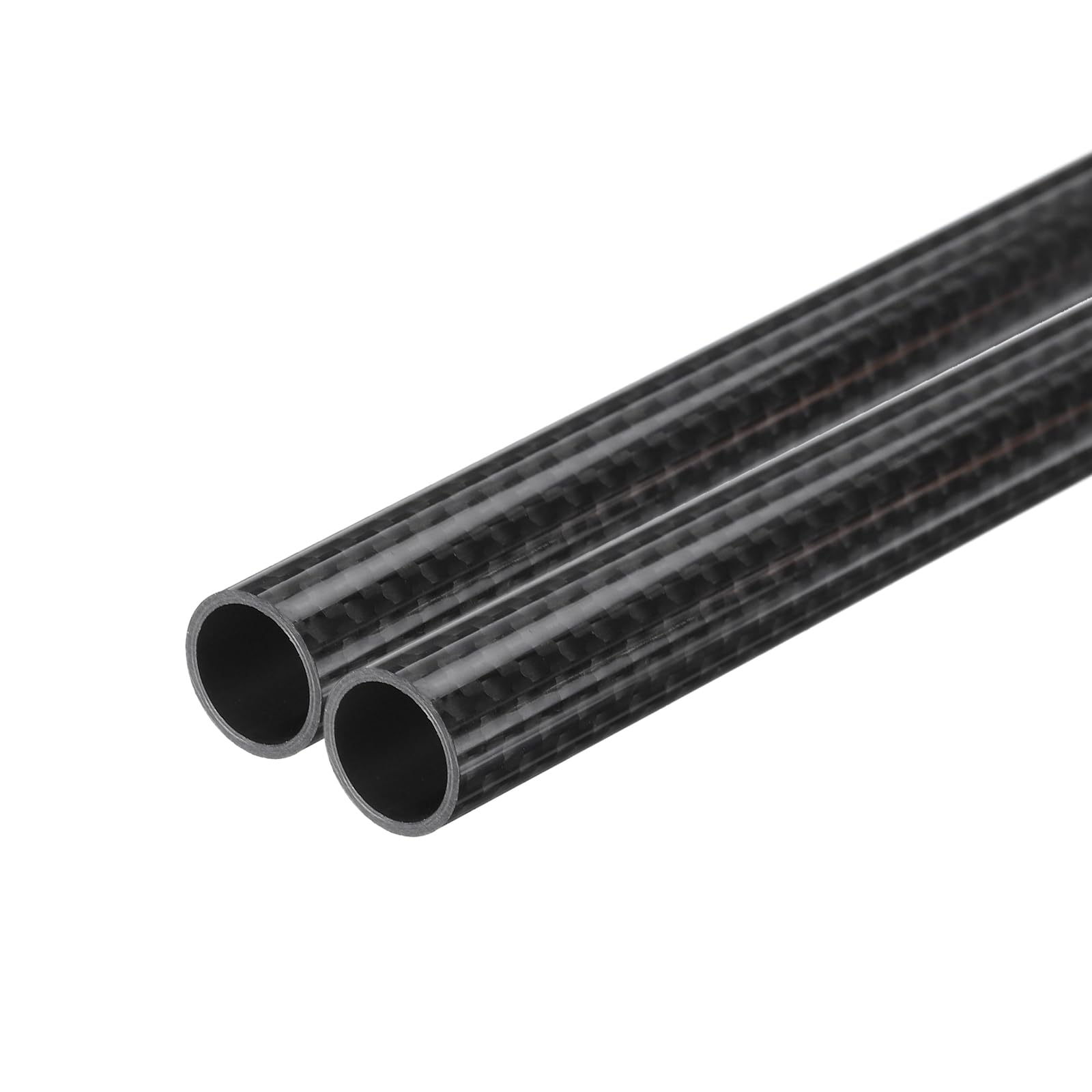 QUARKZMAN 2Pcs Tubes En Fibre De Carbone 10 X 12 X 420Mm Surface Brillante Tige En Carbone Naturel Enroulée En 3K Pour Avion Rc, Multicoptère, Quadricoptère