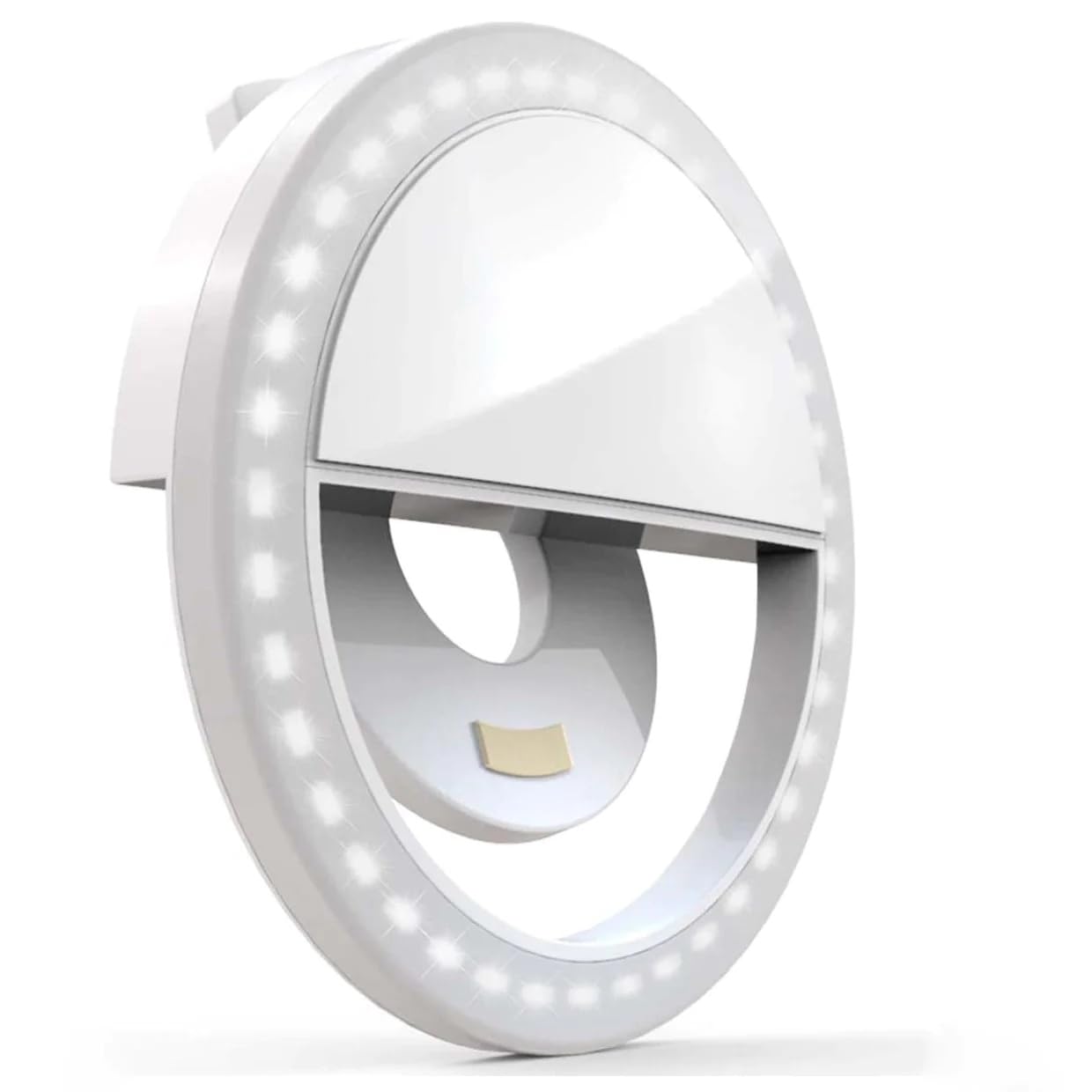 Bower Clip On Ring Light for Phone | 36 LED Ultra Wide Range Rechargeable Selfie Light with 3 Brightness Levels - Great for Selfie Photos, Vlogging, Make-Up, Dark Scenery, and More.