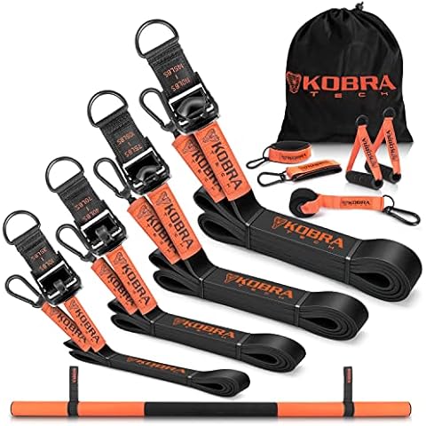 kobra tech The Ultimate Premium Full-Workout Resistance Bands Set- Full kit Adjustable Set of 4 Latex Workout Bands with Handles & Special Shortening Mechanisms ,up to 360 Lbs Cover