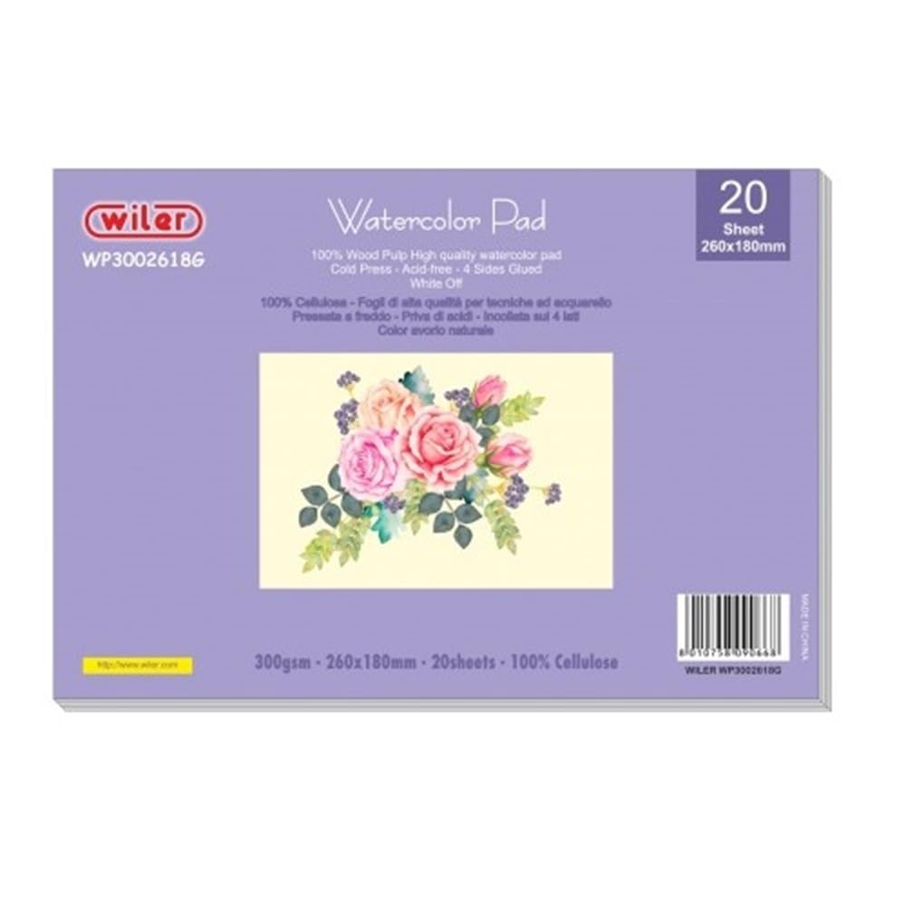 AEROGRAFANDO Papier aquarelle 26x18 cm 300 g/m² 20 feuilles
