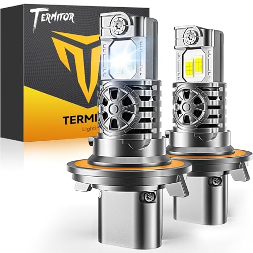 Termitor Upgraded 9008/H13 Bulbs, 90,000LM 1300% Ultra-Bright, 6500K Pure White H13/9008 Driving Light Bulbs Conversion Kits, Easy Plug-N-Play Installation, Pack of 2