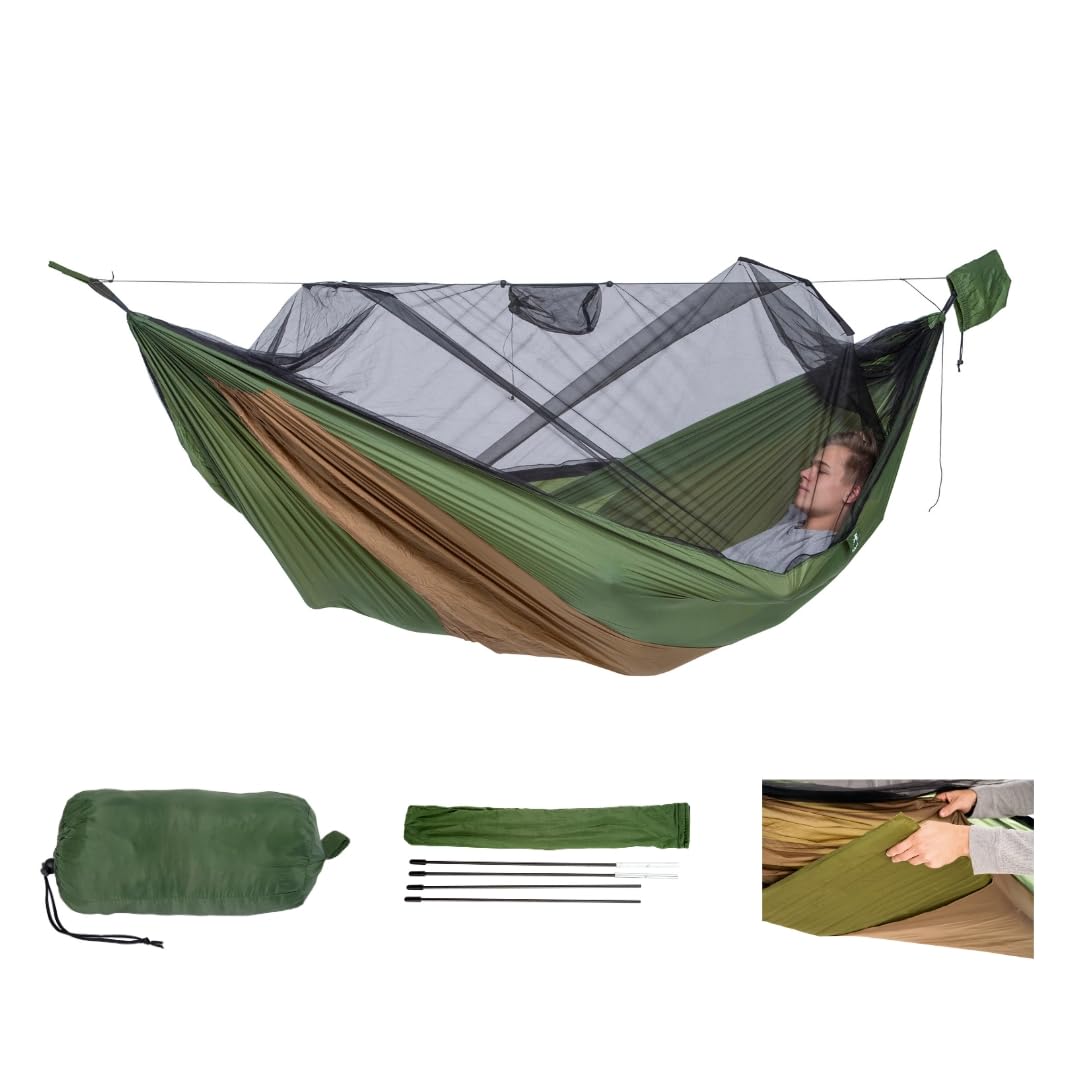AMAZONAS Adventure Hero XXL – Ultraleichte Moskito-Hängematte mit Isomattenfach