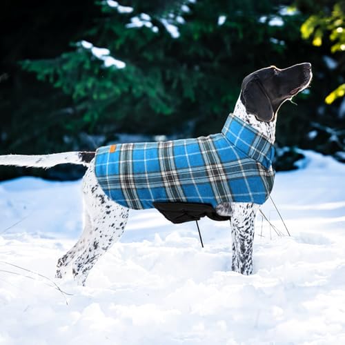 Image of Kuoser Waterproof Dog Coat, Warm Reversible Dog Jacket with Leash Hole