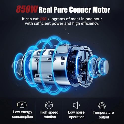 Cortadora comercial de carne 850W de acero inoxidable miniatura 7
