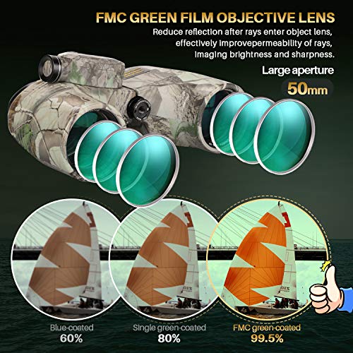 Marine Binoculars With Compass And Rangefinder For Adults - Waterproof 10X50 Hd Binoculars Bak4 Prism Fmc Lens, With Harness Strap For Navigation Hunting Bird Watching, Boating #TOP2